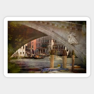 Under the Rialto Bridge - with artistic filter Sticker